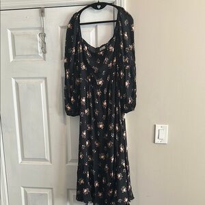 Reformation Floral Black Dress